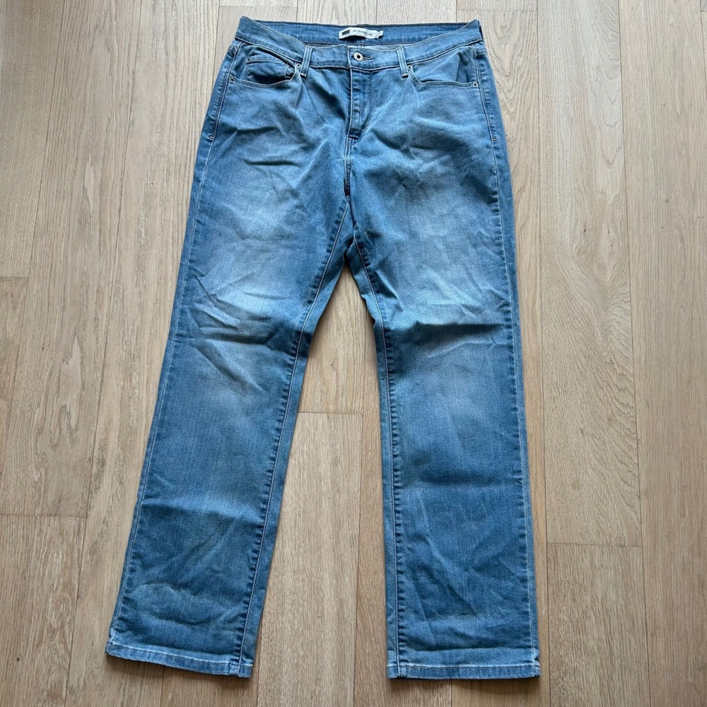 Levi's 505 Straight Leg Jeans 12M W31 Light Blue Stretch Denim Casual Classic
